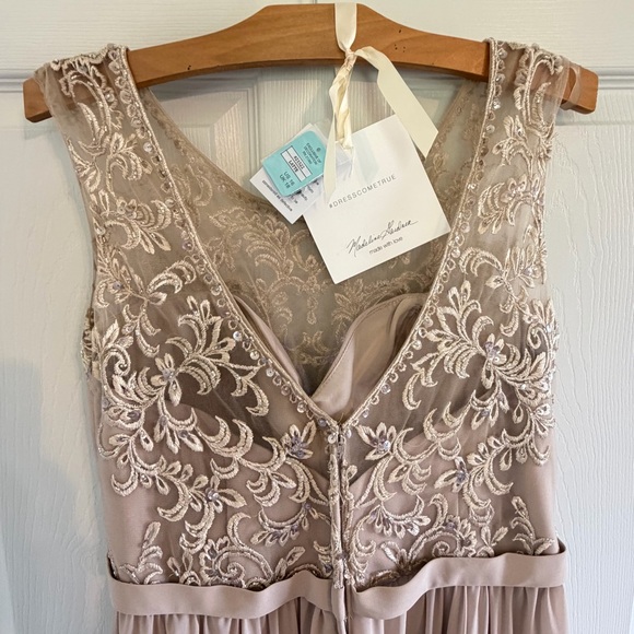 Morilee 21522 Latte bridesmaid Dress lace chiffon size 16 Mother of bride NWT - Picture 8 of 15